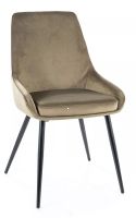 Stolička COBE VELVET, poťah: látka BLUVEL 77 olivová/kov: čierna mat. - ilustračný obrázok Stolička COBE VELVET, poťah: látka BLUVEL 77 olivová/kov: čierna mat. - ilustračný obrázok