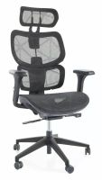 Kancelárske kreslo DEVON, poťah: sieťovina čierna/podnožka: čierna - ilustračný obrázok Kancelárske kreslo DEVON, poťah: sieťovina čierna/podnožka: čierna - ilustračný obrázok