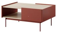 konferenn stolk FABRE L97, farba: dub linea / ceramic red, nohy - kov
