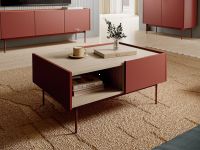 konferenn stolk FABRE L97, farba: dub linea / ceramic red, nohy - kov