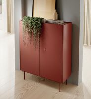 komoda FABRE KD97, farba: dub linea / ceramic red, nohy - kov