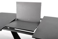 St�l FANGOR, pl�t: lakovan� MDF-tmavosiv� + tvrden� sklo dymov�/podno�: kov s povrchovou �pravou - �ierna - ilustra�n� obr�zok