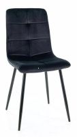 Stolička IVO VELVET, poťah: látka BLUVEL 19 čierna/kov: čierna mat. - ilustračný obrázok Stolička IVO VELVET, poťah: látka BLUVEL 19 čierna/kov: čierna mat. - ilustračný obrázok