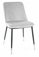 Stolička JILL VELVET, poťah: látka BLUVEL 03 svetlá sivá/kov: čierna mat.+chróm - ilustračný obrázok Stolička JILL VELVET, poťah: látka BLUVEL 03 svetlá sivá/kov: čierna mat.+chróm - ilustračný obrázok
