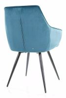 Kreslo LILIA VELVET, poťah: látka BLUVEL 85 tyrkysová/kov: čierna mat. - ilustračný obrázok Kreslo LILIA VELVET, poťah: látka BLUVEL 85 tyrkysová/kov: čierna mat. - ilustračný obrázok