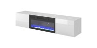 RTV stolk LIVO RTV-180w s krbom, farba: biela/biely lesk