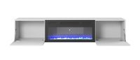 RTV stolk LIVO RTV-180w s krbom - vntro, farba: biela/biely lesk
