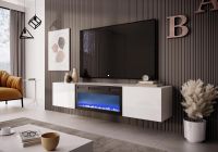 RTV stolk LIVO RTV-180w s krbom, farba: biela/biely lesk