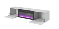 RTV stolk LIVO RTV-180w s krbom - vntro, farba: biela/biely lesk