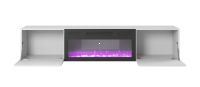 RTV stolk LIVO RTV-180w s krbom - vntro, farba: biela/biely lesk