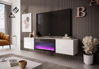 RTV stolk LIVO RTV-180w s krbom, farba: biela/biely lesk
