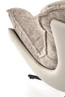 Kreslo LOBSTER, poťah: látka HAGA 30 béžová/ekokoža mokka/kov s povrchovou úpravou - čierna - ilustračný obrázok Kreslo LOBSTER, poťah: látka HAGA 30 béžová/ekokoža mokka/kov s povrchovou úpravou - čierna - ilustračný obrázok