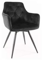 Kreslo MANGO VELVET, poťah: látka BLUVEL 19 čierna/kov: čierna mat. - ilustračný obrázok Kreslo MANGO VELVET, poťah: látka BLUVEL 19 čierna/kov: čierna mat. - ilustračný obrázok