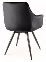Kreslo MANGO VELVET, poťah: látka BLUVEL 19 čierna/kov: čierna mat. - ilustračný obrázok Kreslo MANGO VELVET, poťah: látka BLUVEL 19 čierna/kov: čierna mat. - ilustračný obrázok