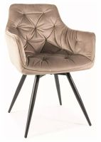 Kreslo MANGO VELVET, poah: ltka BLUVEL 40 tmav bov/kov: ierna mat. - ilustran obrzok