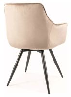 Kreslo MANGO VELVET, poah: ltka BLUVEL 40 tmav bov/kov: ierna mat. - ilustran obrzok