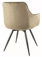 Kreslo MANGO VELVET, poah: ltka BLUVEL 77 olivov/kov: ierna mat. - ilustran obrzok