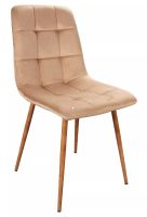 Stolička MILA D VELVET, poťah: látka BLUVEL 28 bežová/kov - dub - ilustračný obrázok Stolička MILA D VELVET, poťah: látka BLUVEL 28 bežová/kov - dub - ilustračný obrázok