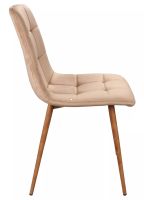 Stolička MILA D VELVET, poťah: látka BLUVEL 28 bežová/kov - dub - ilustračný obrázok Stolička MILA D VELVET, poťah: látka BLUVEL 28 bežová/kov - dub - ilustračný obrázok