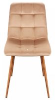 Stolička MILA D VELVET, poťah: látka BLUVEL 28 bežová/kov - dub - ilustračný obrázok Stolička MILA D VELVET, poťah: látka BLUVEL 28 bežová/kov - dub - ilustračný obrázok
