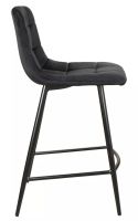 Barová stolička MILA H-2 VELVET, poťah: látka BLUVEL 19 čierna/kov - čierna mat. - ilustračný obrázok Barová stolička MILA H-2 VELVET, poťah: látka BLUVEL 19 čierna/kov - čierna mat. - ilustračný obrázok