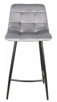 Barová stolička MILA H-2 VELVET, poťah: látka BLUVEL 14 sivá/kov - čierna mat. - ilustračný obrázok Barová stolička MILA H-2 VELVET, poťah: látka BLUVEL 14 sivá/kov - čierna mat. - ilustračný obrázok