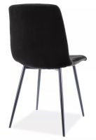 Stolička MILA VELVET, poťah: látka BLUVEL 19 čierna/kov - čierna mat. - ilustračný obrázok Stolička MILA VELVET, poťah: látka BLUVEL 19 čierna/kov - čierna mat. - ilustračný obrázok