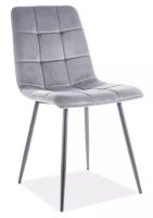 Stolička MILA VELVET, poťah: látka BLUVEL 14 sivá/kov - čierna mat. - ilustračný obrázok Stolička MILA VELVET, poťah: látka BLUVEL 14 sivá/kov - čierna mat. - ilustračný obrázok