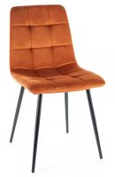 Stolička MILA VELVET, poťah: látka BLUVEL 4215 škoricová/kov - čierna mat. - ilustračný obrázok Stolička MILA VELVET, poťah: látka BLUVEL 4215 škoricová/kov - čierna mat. - ilustračný obrázok