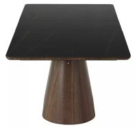 St�l MONACO 160, farba: �ierna mat./orech - ilustra�n� obr�zok