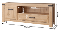 farba: dub wotan, RTV stolk MORATIZ 1D1S/160, rozmery - ilustran obrzok