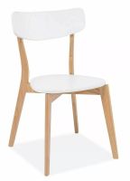 Stolička MOSSO, biela/dub - ilustračný obrázok Stolička MOSSO, biela/dub - ilustračný obrázok