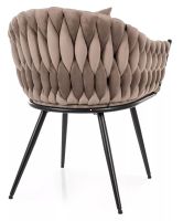 Stolika NUVO VELVET, poah: ltka BLUVEL 40 tmav bov/kov: ierna mat. - ilustran obrzok