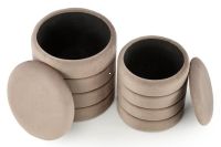 Taburetka PACHO, poťah: látka zamatová VELVET béžová - ilustračný obrázok Taburetka PACHO, poťah: látka zamatová VELVET béžová - ilustračný obrázok