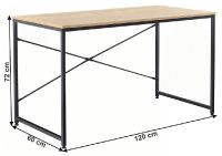 PC stolk MELLORA 120 - rozmery, farba: dub/ierna