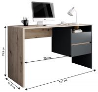 PC stolk TULIO - rozmery, farba: dub artisan/grafit