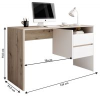 PC stolk TULIO - rozmery, farba: dub artisan/biela