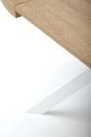 Stôl PERONI, plát: dyhovaná MDF + laminovaná MDF-dub zlatý/podnož: oceľ ošetrená práškovým nástrekom - biela - ilustračný obrázok Stôl PERONI, plát: dyhovaná MDF + laminovaná MDF-dub zlatý/podnož: oceľ ošetrená práškovým nástrekom - biela - ilustračný obrázok