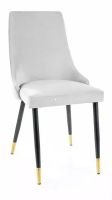 Stolička PIANO VELVET, poťah: látka BLUVEL 03 svetlá sivá/kov - čierna/zlatá - ilustračný obrázok Stolička PIANO VELVET, poťah: látka BLUVEL 03 svetlá sivá/kov - čierna/zlatá - ilustračný obrázok