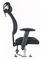 Kancelárske kreslo Q-118R, poťah: látka membránová čierna/sieťovina čierna/podnožka: kov - ilustračný obrázok Kancelárske kreslo Q-118R, poťah: látka membránová čierna/sieťovina čierna/podnožka: kov - ilustračný obrázok