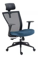 Kancel�rske kreslo Q-328H, po�ah: l�tka modr�/sie�ovina �ierna/podno�ka: �ierna - ilustra�n� obr�zok