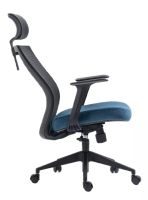 Kancel�rske kreslo Q-328H, po�ah: l�tka modr�/sie�ovina �ierna/podno�ka: �ierna - ilustra�n� obr�zok