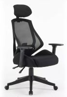 Kancel�rska stoli�ka Q-406M, po�ah: l�tka �ierna/sie�ovina �ierna - ilustra�n� obr�zok