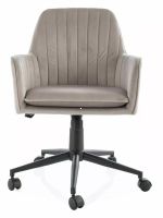 Kancelárska stolička Q-886 VELVET, poťah: látka BLUVEL 40 tmavá béžová/podnožka: kov-čierna mat. - ilustračný obrázok Kancelárska stolička Q-886 VELVET, poťah: látka BLUVEL 40 tmavá béžová/podnožka: kov-čierna mat. - ilustračný obrázok