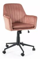 Kancelárska stolička Q-886 VELVET, poťah: látka BLUVEL 52 antická ružová/podnožka: kov-čierna mat. - ilustračný obrázok Kancelárska stolička Q-886 VELVET, poťah: látka BLUVEL 52 antická ružová/podnožka: kov-čierna mat. - ilustračný obrázok