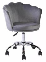 Kancel�rska stoli�ka ROSE VELVET, po�ah: l�tka BLUVEL 14 siv�/podno�ka: kov-chr�m - ilustra�n� obr�zok