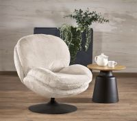 Kreslo SHELL, po�ah: l�tka LAPIT 23 kr�mov�/kov s povrchovou �pravou - �ierna - ilustra�n� obr�zok