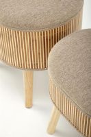 Taburetka TICO, korpus a no�i�ky: z mas�vneho kau�ukov�ho dreva v kombin�cii s bambusov�m + textiln�m v�pletom - pr�rodn�/sedadlo: m�kk� a �al�nen� pr�jemnou l�tkou b�ov� - ilustra�n� obr�zok