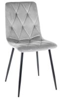 Stolička TOM VELVET, poťah: látka BLUVEL 03 svetlá sivá/kov - čierna mat.- ilustračný obrázok Stolička TOM VELVET, poťah: látka BLUVEL 03 svetlá sivá/kov - čierna mat.- ilustračný obrázok