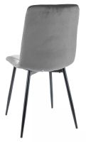Stolička TOM VELVET, poťah: látka BLUVEL 14 sivá/kov - čierna mat.- ilustračný obrázok Stolička TOM VELVET, poťah: látka BLUVEL 14 sivá/kov - čierna mat.- ilustračný obrázok